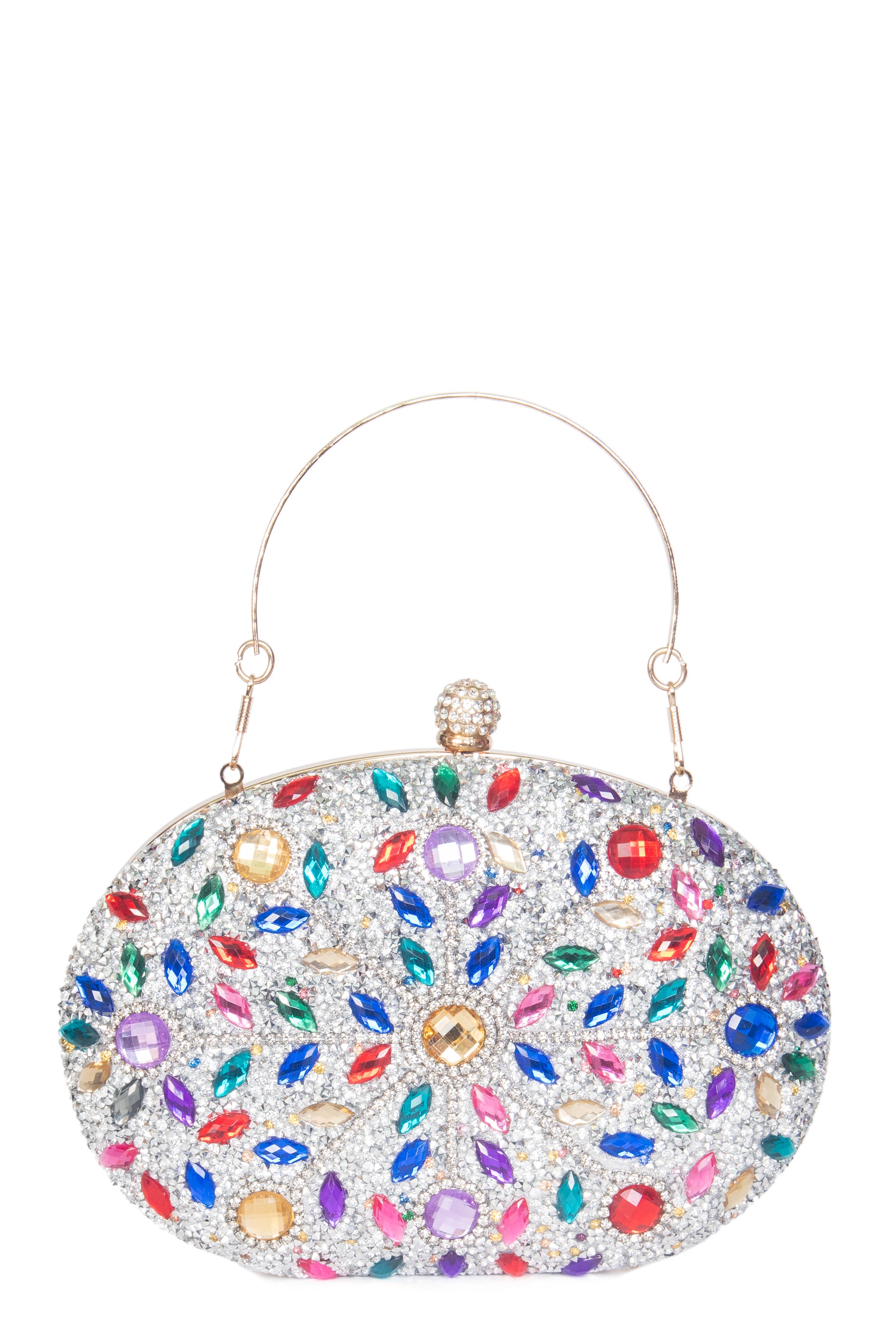 CANDICE Clutch | Multicolor Rhinestone Evening Bag