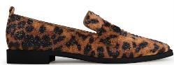 Penny Shoe | Lauren Lorraine Rhinestone & Leopard Print Loafer