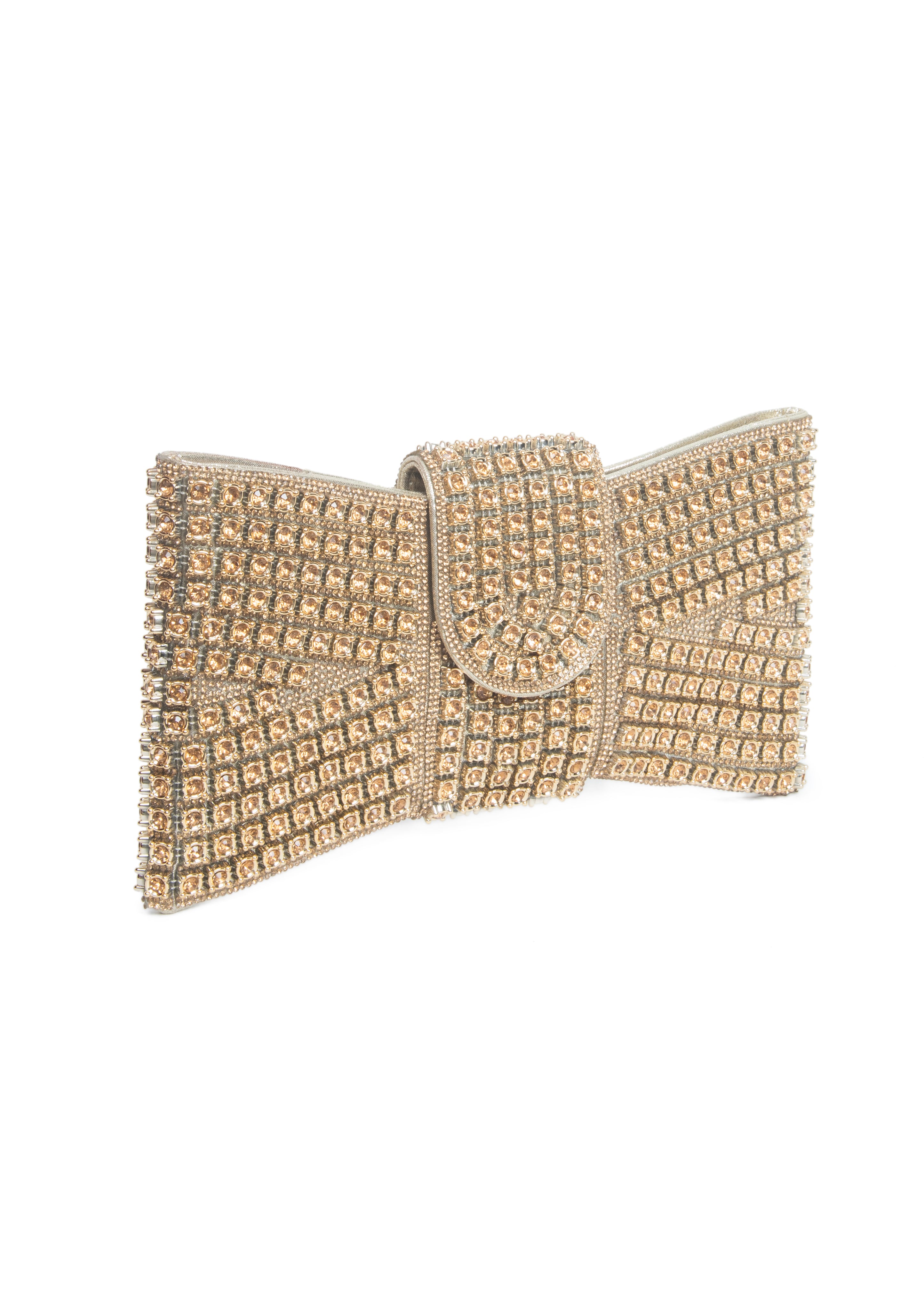 SHERIE Clutch | Rhinestone Bow Evening Bag