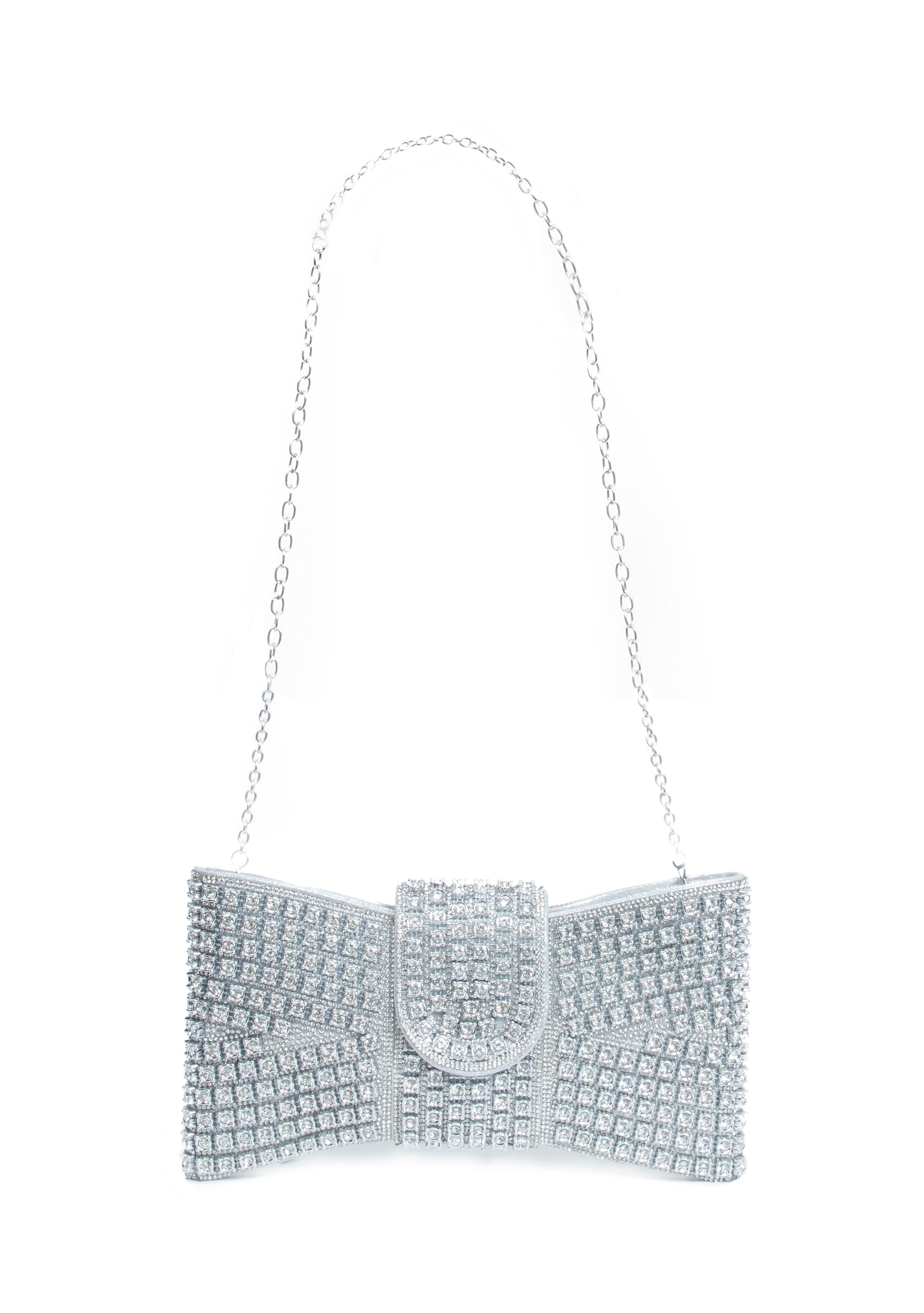 SHERIE Clutch | Rhinestone Bow Evening Bag