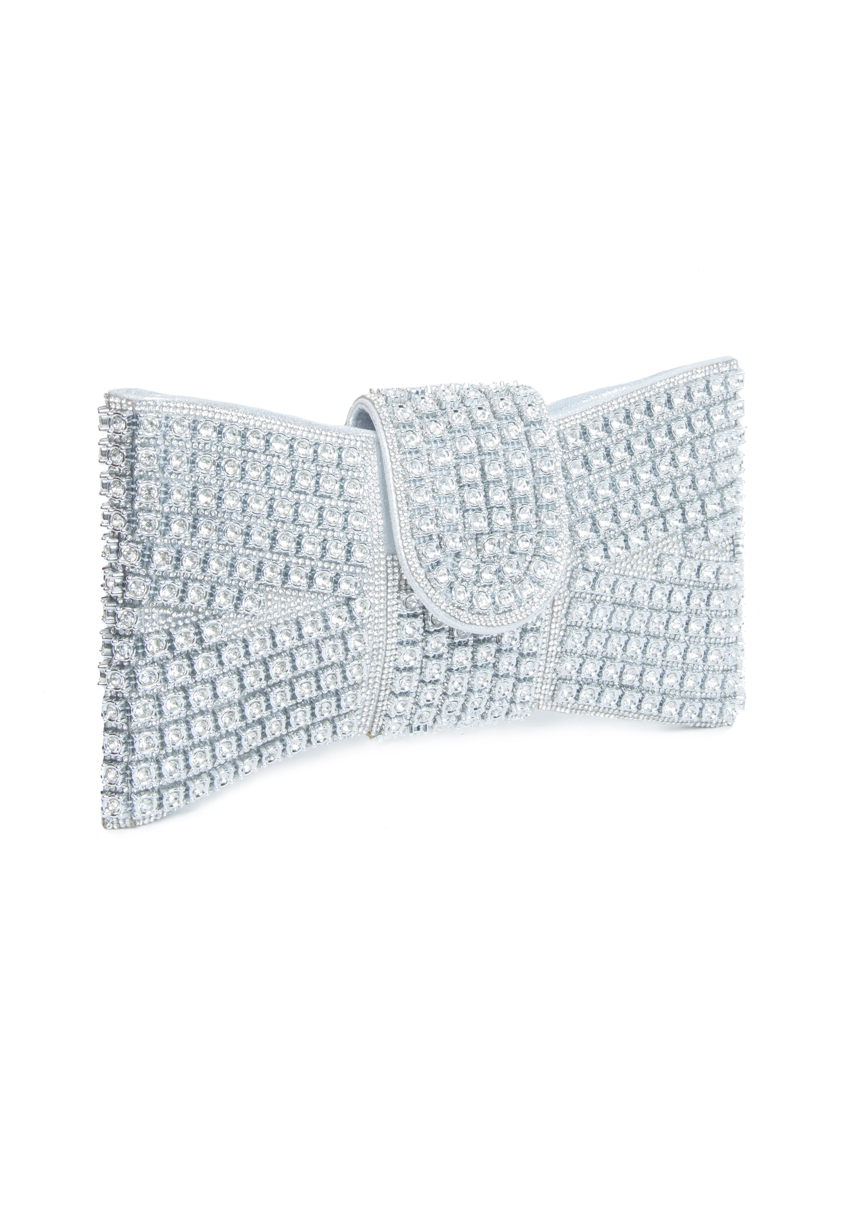 SHERIE Clutch | Rhinestone Bow Evening Bag