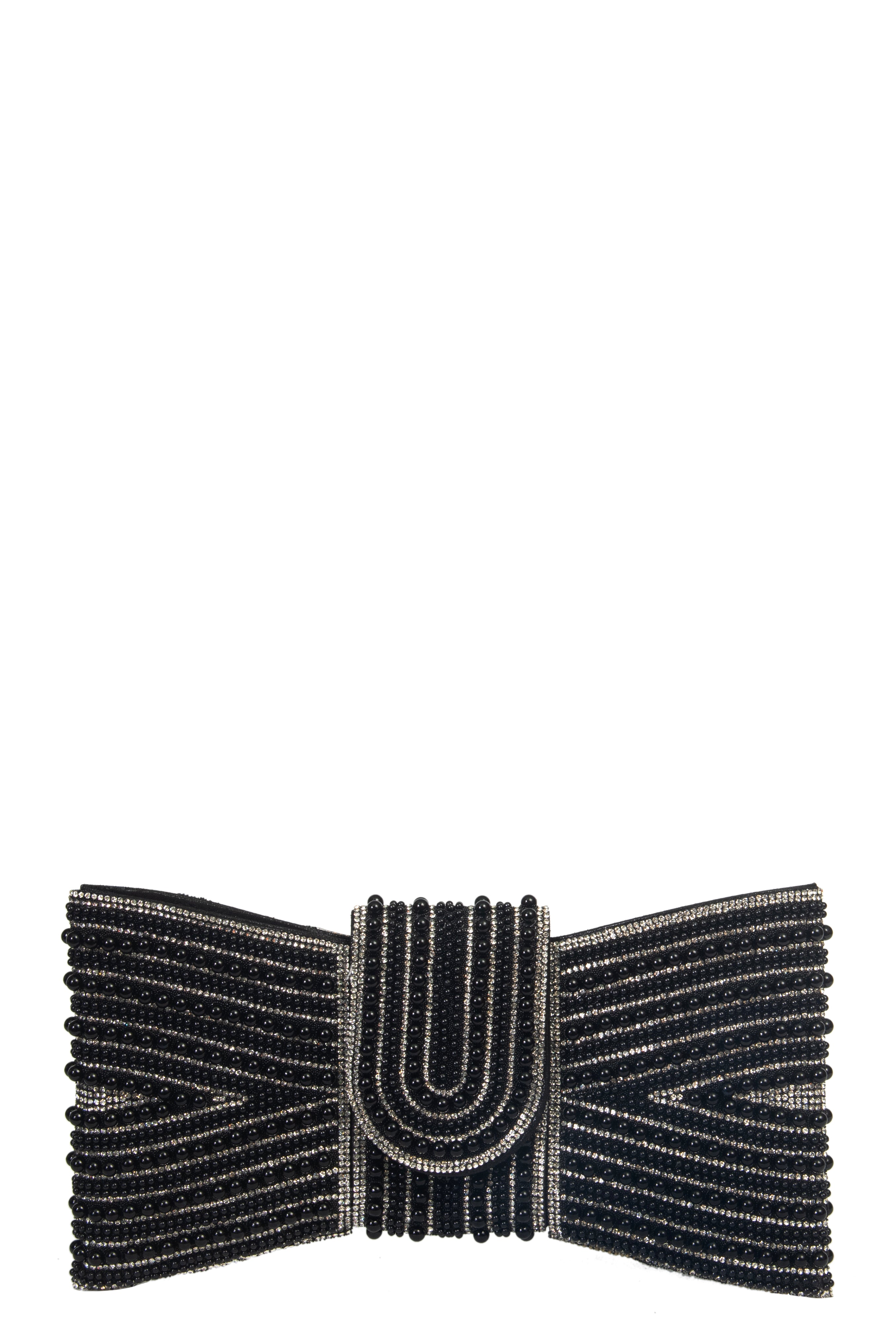 SHERIE Clutch | Rhinestone Bow Evening Bag