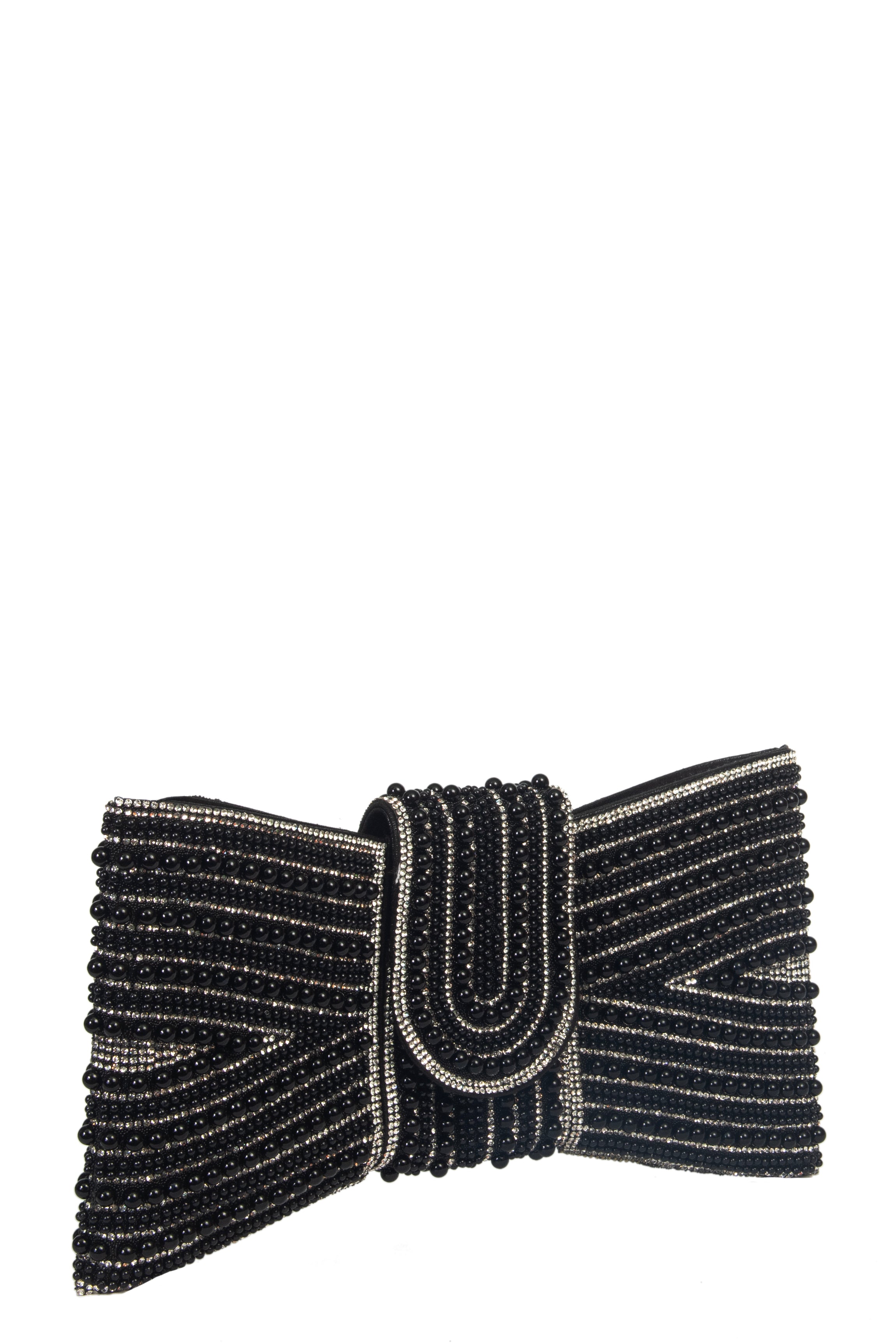 SHERIE Clutch | Rhinestone Bow Evening Bag