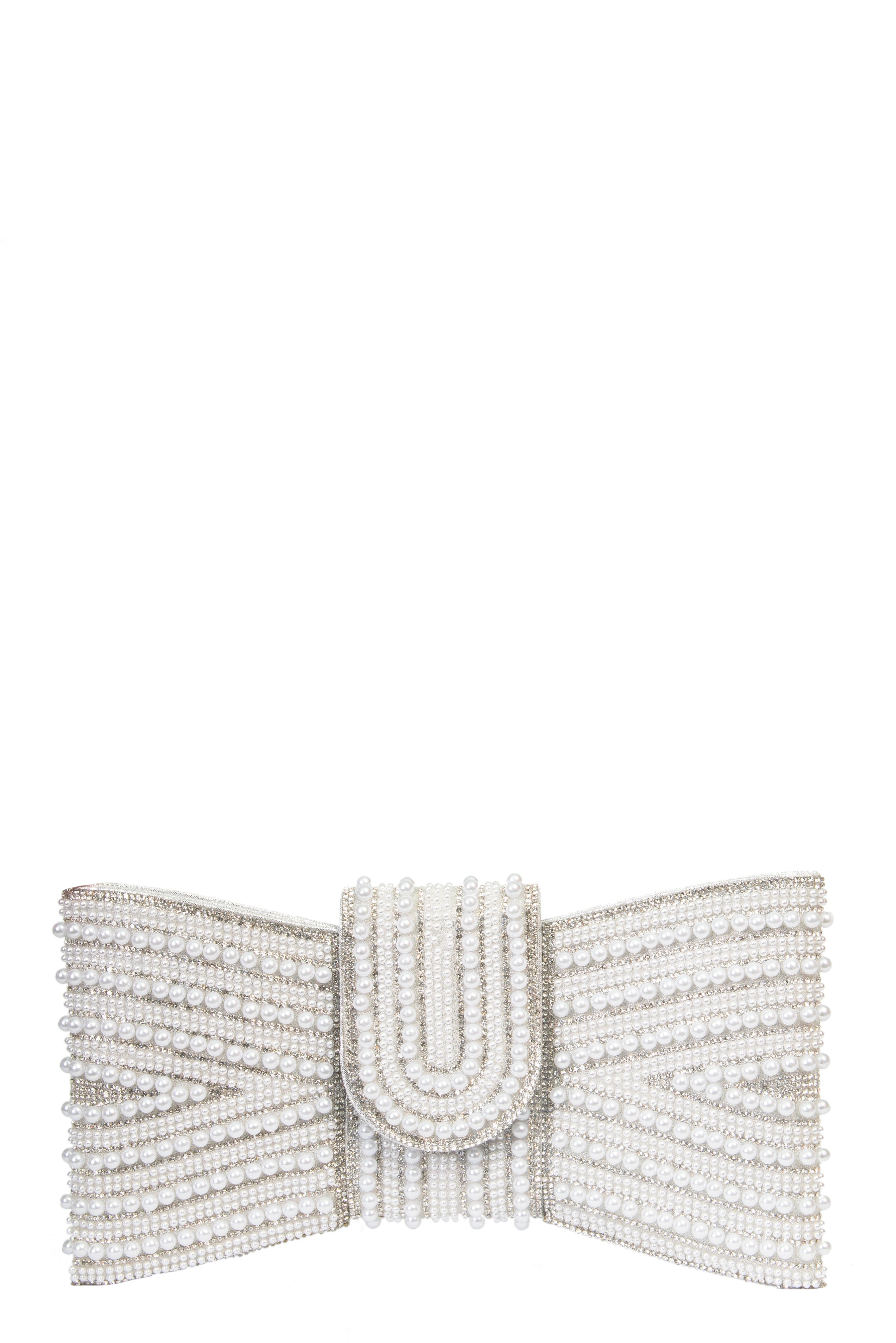 SHERIE Clutch | Rhinestone Bow Evening Bag