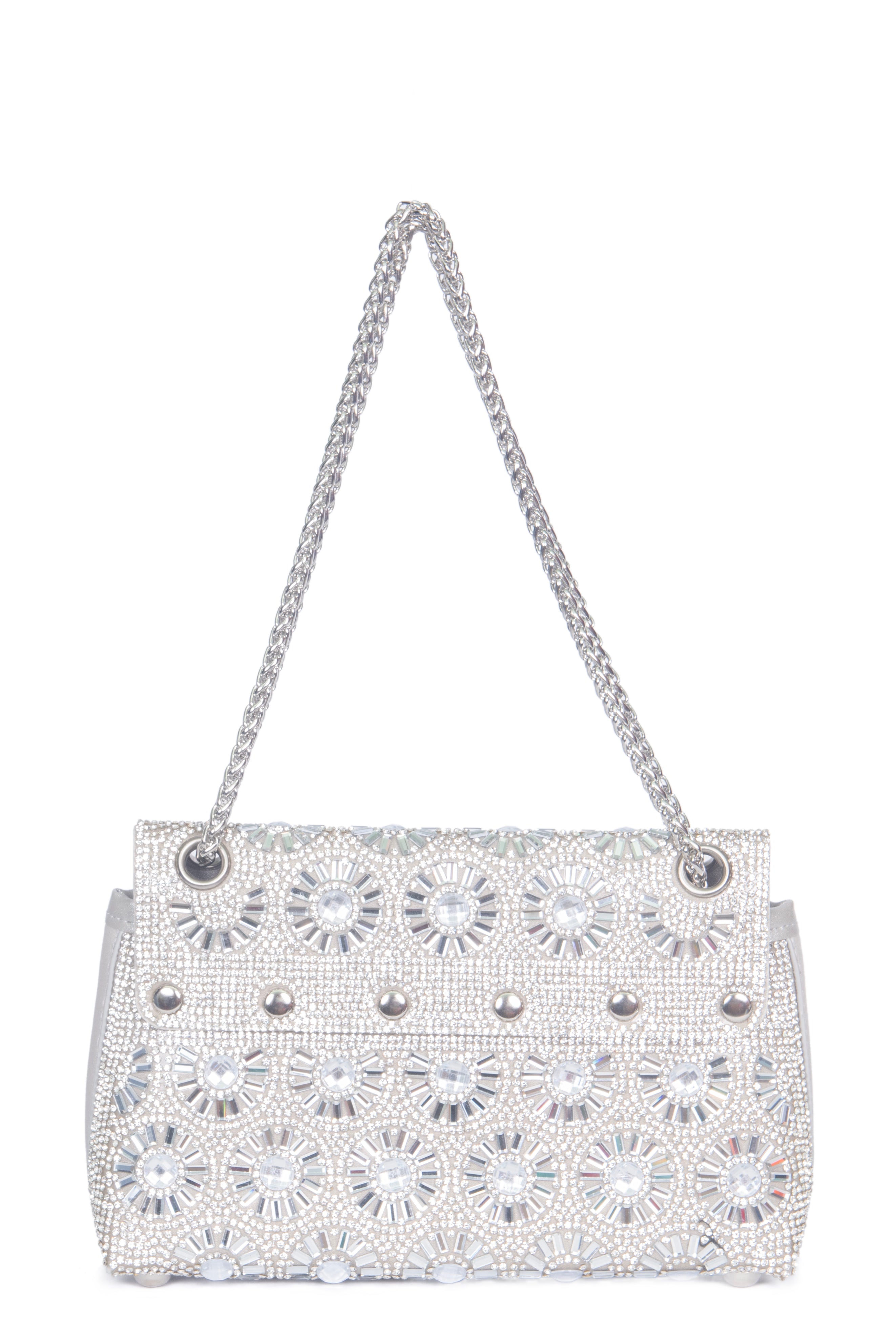 SUNFLOWER Bag | Silver Studded Fold-Over Bag
