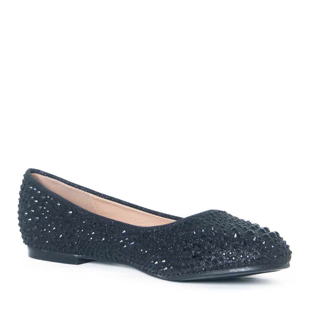 Brea Slide BREA Flat | Rhinestone Ballet Slide-On | LaurenLorraine