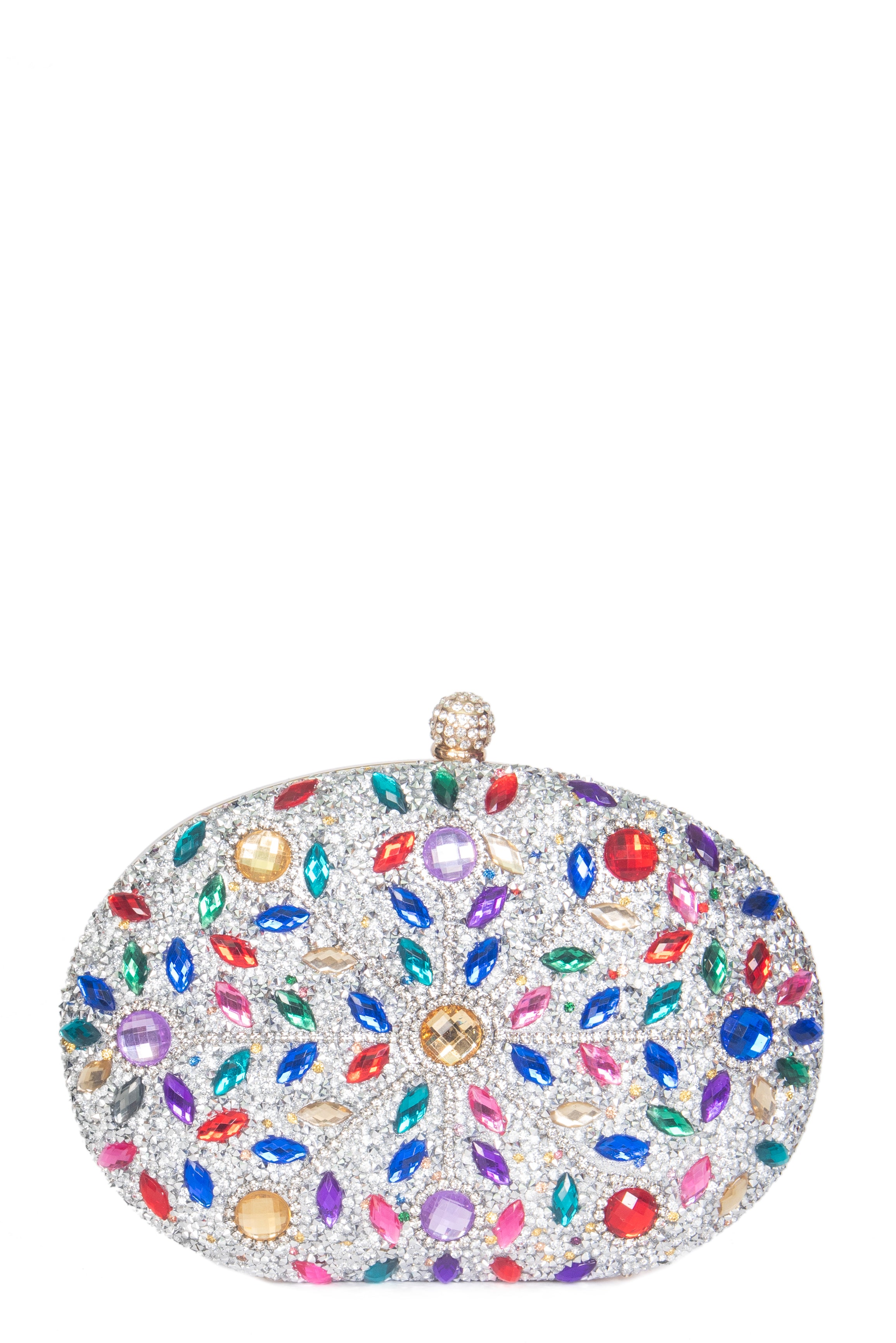 CANDICE Clutch | Multicolor Rhinestone Evening Bag