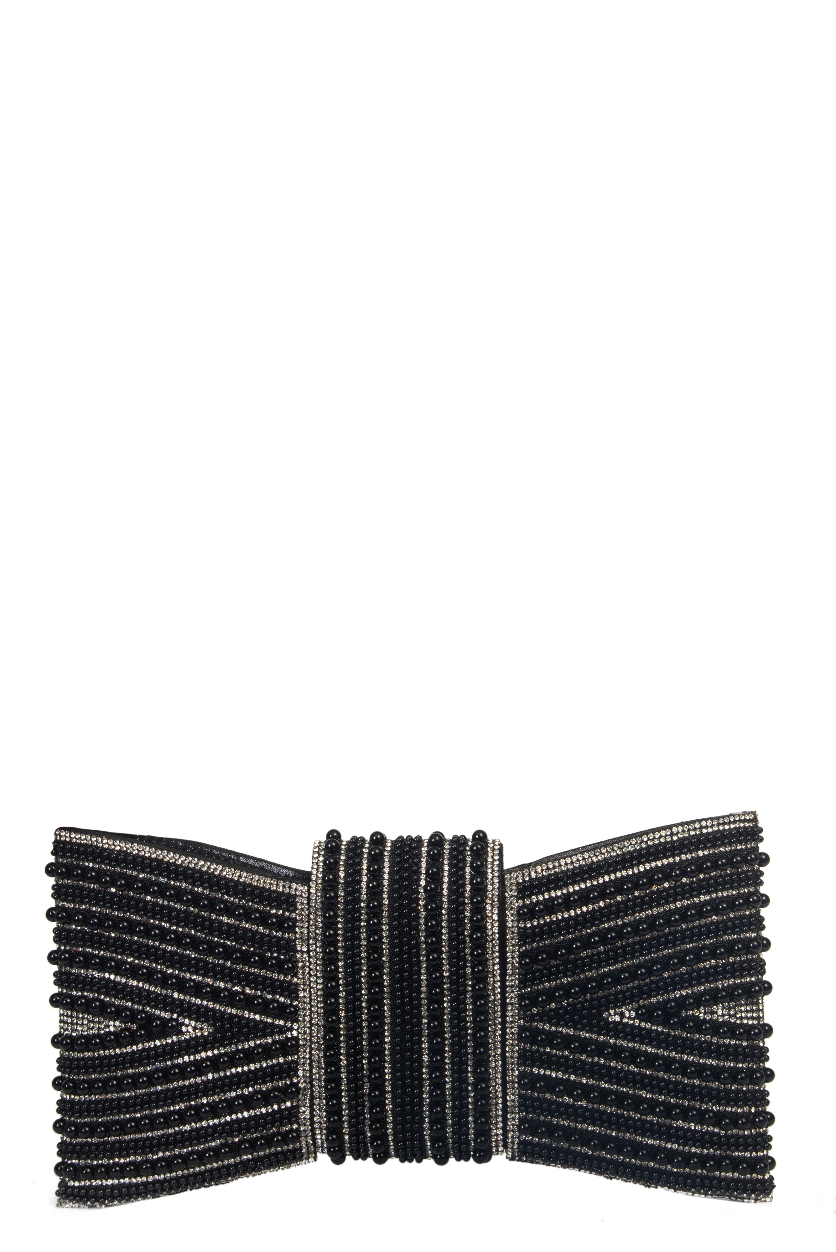 SHERIE Clutch | Rhinestone Bow Evening Bag