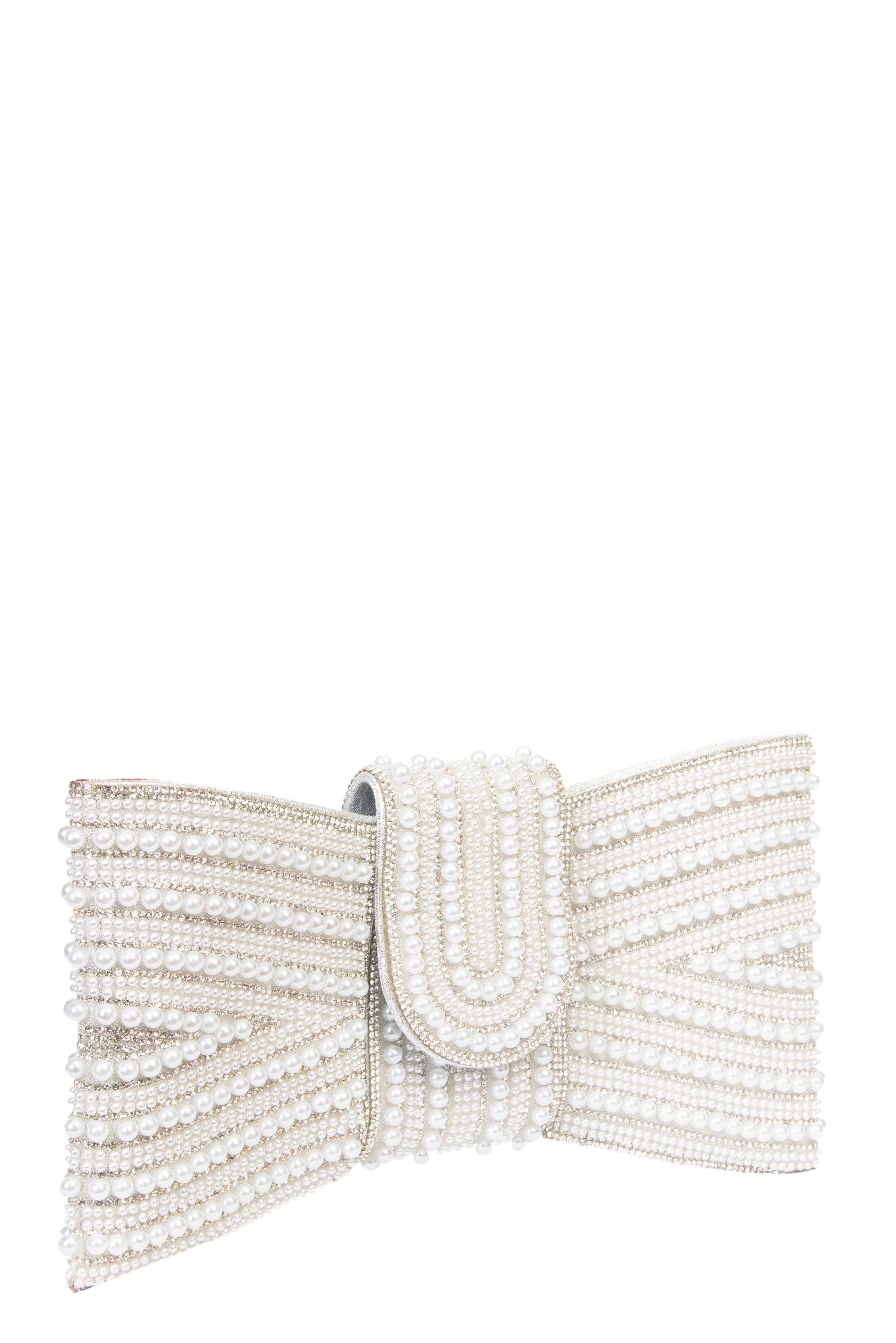 SHERIE Clutch | Rhinestone Bow Evening Bag