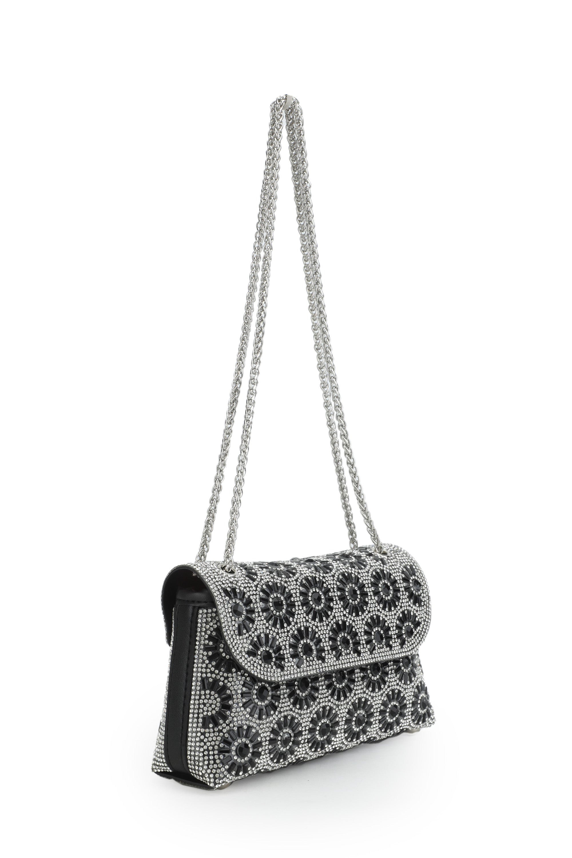 SUNFLOWER Bag | Silver Studded Fold-Over Bag