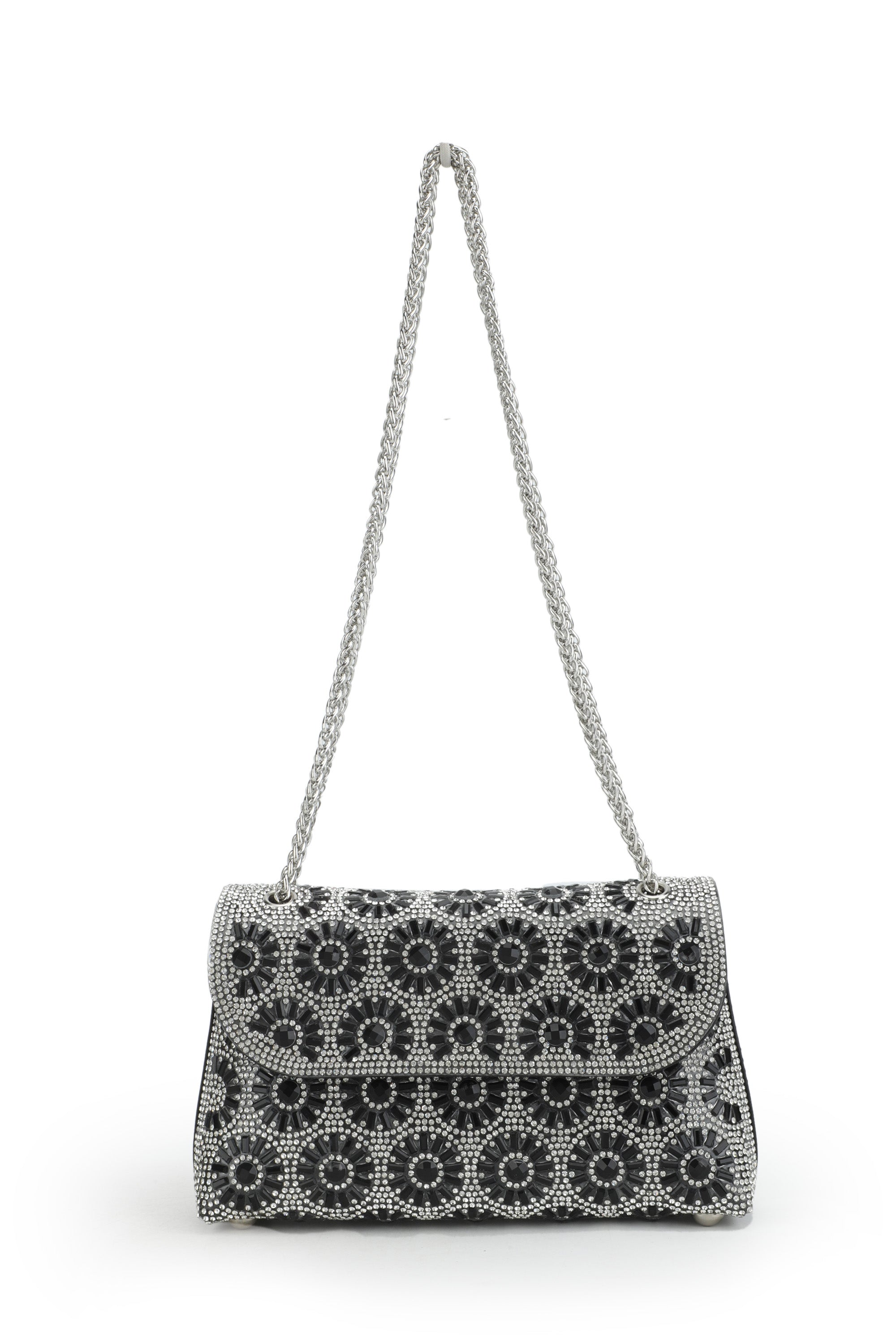 SUNFLOWER Bag | Silver Studded Fold-Over Bag