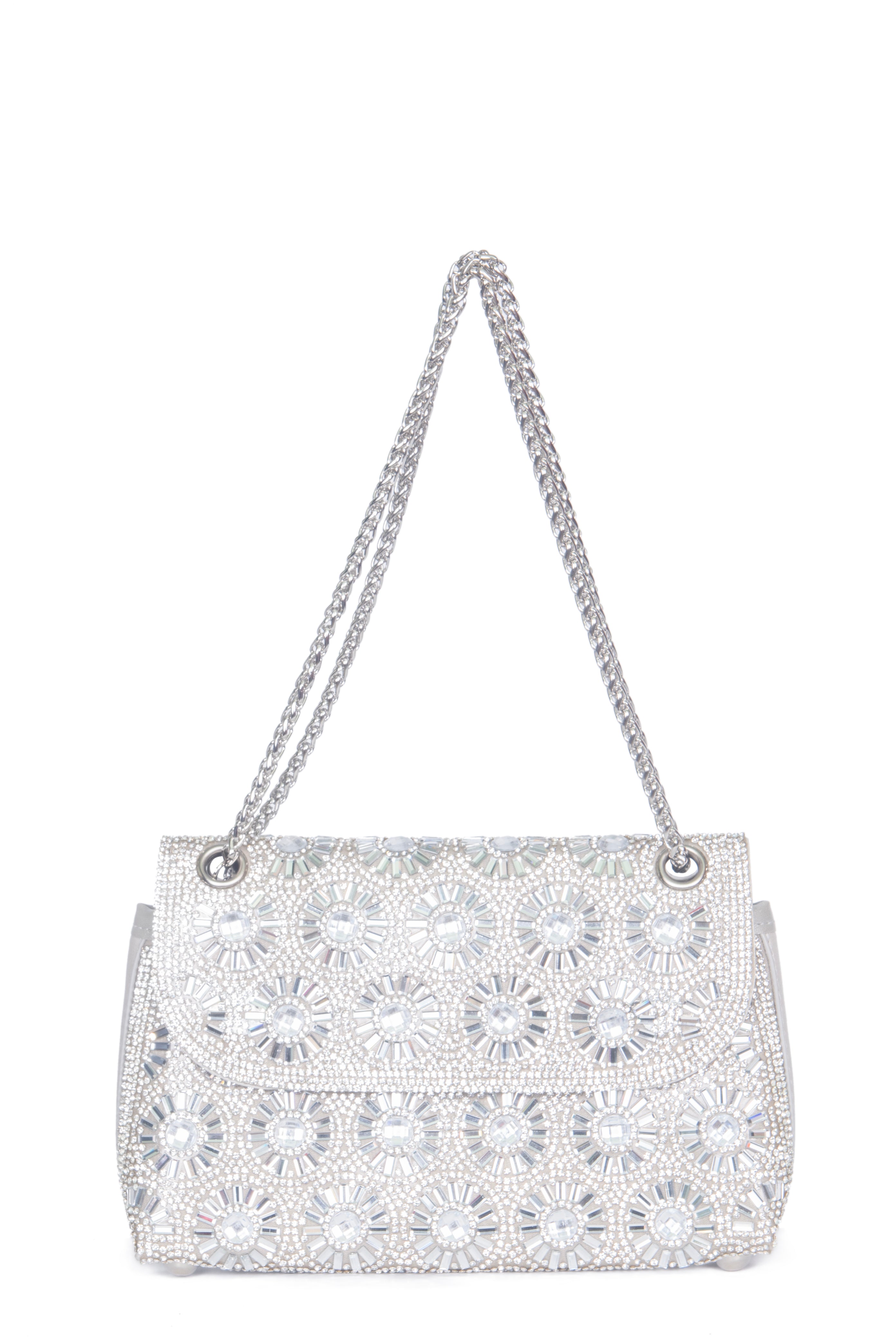 SUNFLOWER Bag | Silver Studded Fold-Over Bag