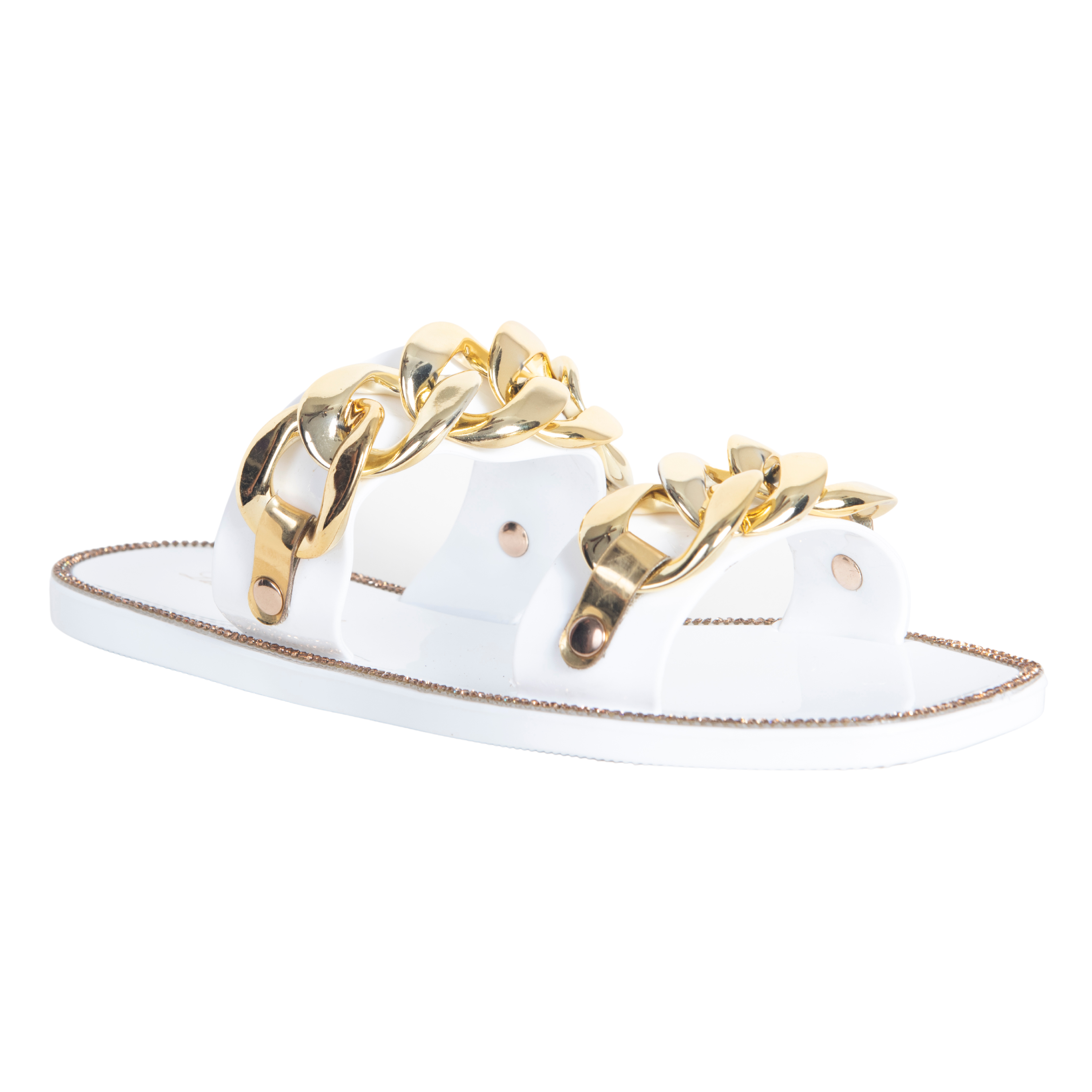 Tom Ford Mirrored Calfskin Chain Sandal in Gold – Stanley Korshak