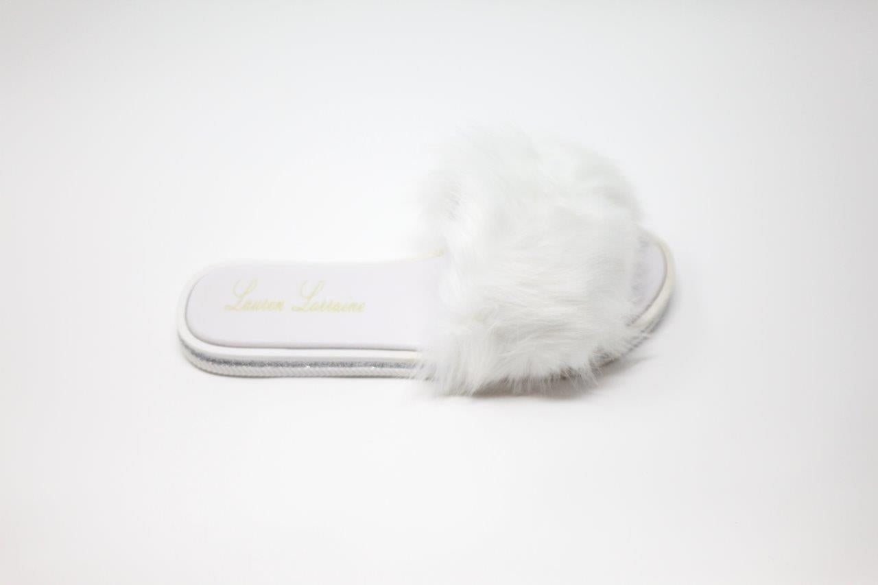 White fluffy online shoes