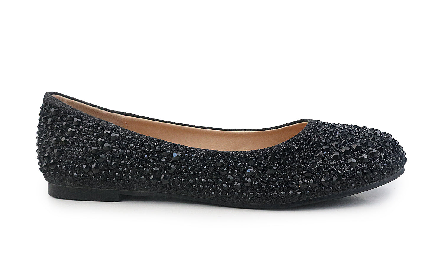 Black sparkly 2025 ballet flats